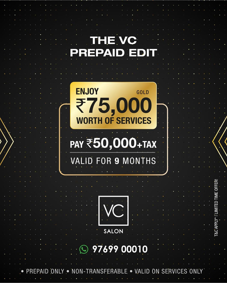 VC Salon Prepaid Offer Pay Rs.50000 get Rs.75000 worth of services