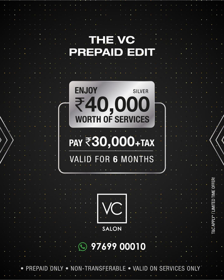 VC Salon Prepaid Offer Pay Rs.30000 get Rs.40000 worth of services